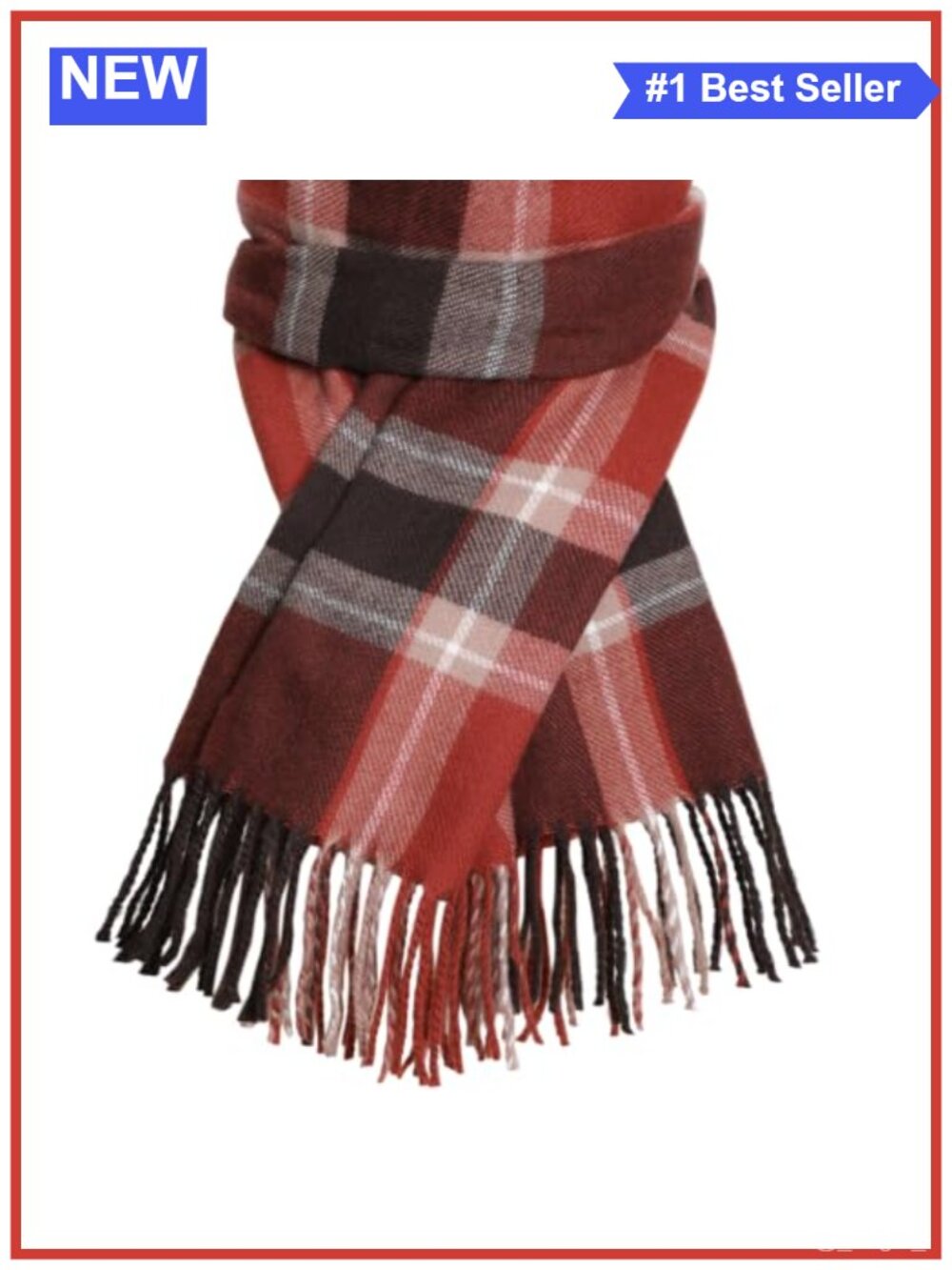 Soft Plaid Blanket Scarf Oversized Shawl Wrap Fringe Winter